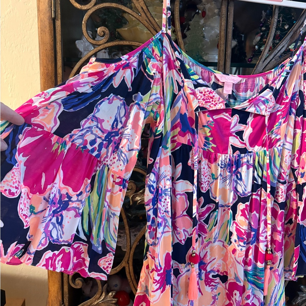 Lilly Pulitzer Alanna open shoulder dress - Large - Tipping Point - Picture 6 of 8